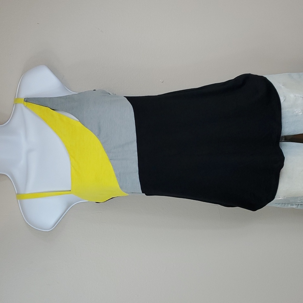 Kiwi Black, Gray & Gold Tank With Small Left Side Cut Out